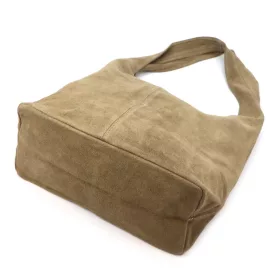   Camilla PREMIUM 10.006 taupe női velúr bőr válltáska 35 x 32 x 15 cm
