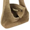 Camilla PREMIUM 10.006 taupe női velúr bőr válltáska 35 x 32 x 15 cm