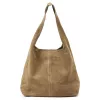 Camilla PREMIUM 10.006 taupe női velúr bőr válltáska 35 x 32 x 15 cm
