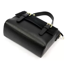   Luka 26-056 fekete női bőr kézitáska, oldaltáska 26 x 19 x 11 cm