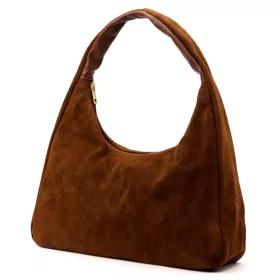   Luka 26-050 konyakbarna női velúr bőr válltáska 44 x 23 x 13 cm