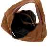 Luka 26-050 konyakbarna női velúr bőr válltáska 44 x 23 x 13 cm