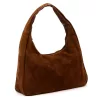 Luka 26-050 konyakbarna női velúr bőr válltáska 44 x 23 x 13 cm