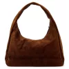 Luka 26-050 konyakbarna női velúr bőr válltáska 44 x 23 x 13 cm