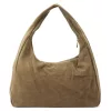 Luka 26-050 taupe női velúr bőr válltáska 44 x 23 x 13 cm