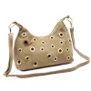 Luka 26-052 taupe női velúr bőr válltáska, oldaltáska 35 x 26 x 13 cm