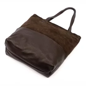   Luka 26-048 barna női bőr válltáska, shopper 40 x 37 x 15 cm