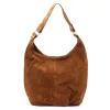 Luka 26-049 konyakbarna női velúr bőr válltáska 34 x 30 x 15 cm