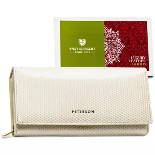 Peterson PTN 42106-SBR-BE bézs női bőr pénztárca 20 x 10 x 4 cm 