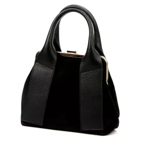   Luka 26-064 fekete női velúr bőr kézitáska 26 x 21 x 12 cm