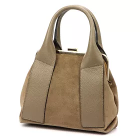   Luka 26-064 taupe női velúr bőr kézitáska 26 x 21 x 12 cm