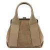 Luka 26-064 taupe női velúr bőr kézitáska 26 x 21 x 12 cm