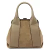 Luka 26-064 taupe női velúr bőr kézitáska 26 x 21 x 12 cm