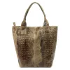 Luka 26-026 CROCO taupe női krokodil mintás bőr válltáska, shopper 40 x 36 x 19 cm
