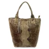 Luka 26-026 CROCO taupe női krokodil mintás bőr válltáska, shopper 40 x 36 x 19 cm