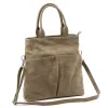 Luka 26-066 taupe női velúr bőr kézitáska, oldaltáska 36 x 32 x 10 cm
