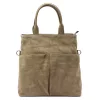 Luka 26-066 taupe női velúr bőr kézitáska, oldaltáska 36 x 32 x 10 cm