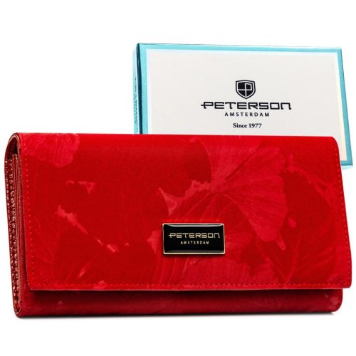 Peterson PTN PS122-MLF-2500 RFID piros női pénztárca 18,5 x 9,5 x 3 cm
