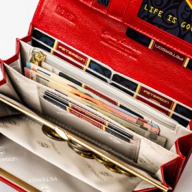   Peterson PTN PS122-MLF-2500 RFID piros női pénztárca 18,5 x 9,5 x 3 cm