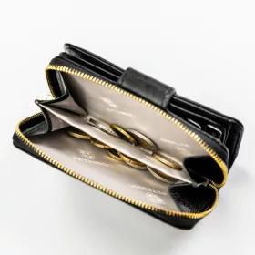   Peterson PTN PS115-MLF RFID fekete női bőr pénztárca 14,5 x 9,5 x 3 cm