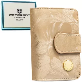   Peterson PTN PS115-MLF RFID bézs női bőr pénztárca 14,5 x 9,5 x 3 cm