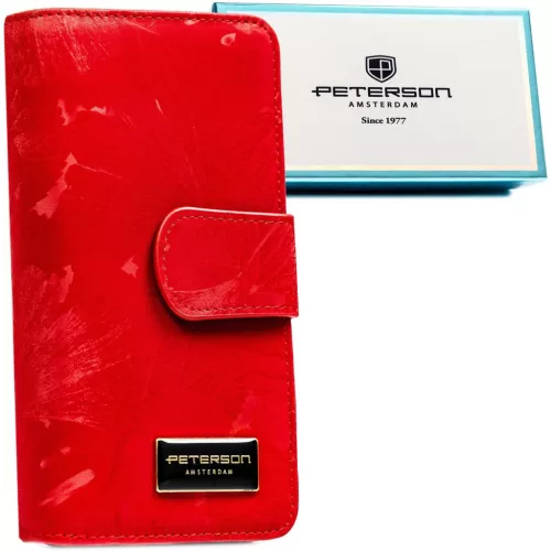Peterson PTN PS116-MLF piros női bőr pénztárca 16 x 11 x 4 cm, RFID