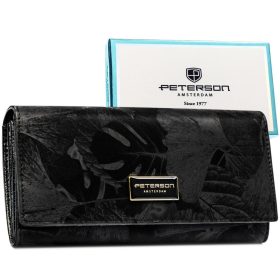   Peterson PTN PS122-MLF RFID fekete női pénztárca 18,5 x 9,5 x 3 cm
