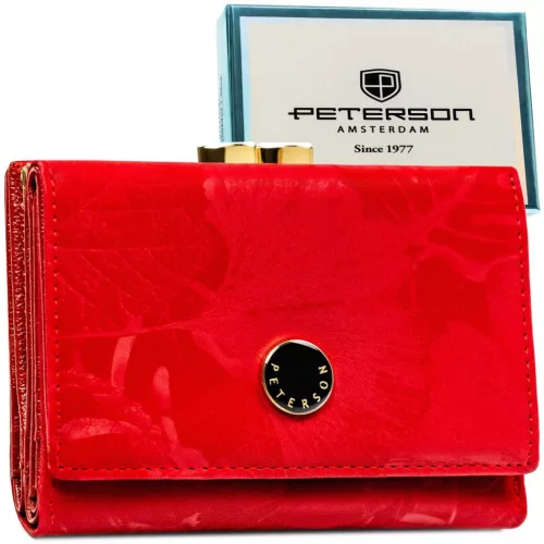 Peterson PTN PS15-09-MLF piros női bőr pénztárca 12 x 9.5 x 2.8 cm