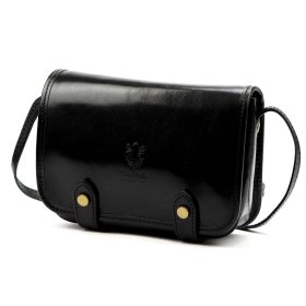   Florence 58 fekete női fényes bőr oldaltáska 20 x 15 x 7 cm