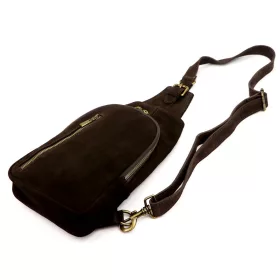   Camilla PREMIUM 10.007 sötétbarna női velúr bőr oldaltáska, crossbody 17 x 33 x 6 cm