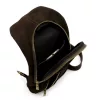 Camilla PREMIUM 10.007 sötétbarna női velúr bőr oldaltáska, crossbody 17 x 33 x 6 cm
