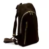 Camilla PREMIUM 10.007 sötétbarna női velúr bőr oldaltáska, crossbody 17 x 33 x 6 cm