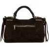 Camilla PREMIUM 10.008 sötétbarna női velúr bőr kézitáska 35 x 23 x 16 cm