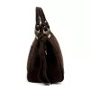 Camilla PREMIUM 10.008 sötétbarna női velúr bőr kézitáska 35 x 23 x 16 cm