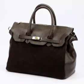   Camilla PREMIUM 10.009 sötétbarna női bőr kézitáska 40 x 30 x 19 cm