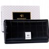 Rovicky RPX-27A-3 nagyméretű fekete rostbőr női pénztárca
