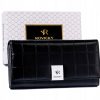 Rovicky RPX-27A-3 nagyméretű fekete rostbőr női pénztárca