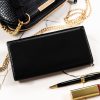 Rovicky RPX-20A-3 nagyméretű fekete női bőr-rostbőr pénztárca