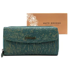   Mato Grosso 0635-30 nagyméretű, türkizkék női bőr pénztárca 19 x 10 x 4 cm