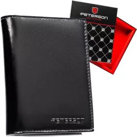   Peterson PTN N4-NGV fekete férfi bőr pénztárca 10 x 12.5 x 2 cm