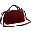 Camilla PREMIUM 10.008 bordó női velúr bőr kézitáska 35 x 23 x 16 cm