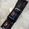 Peterson PTN SET N992L-DOT BLACK fekete férfi bőr öv, pénztárca szett 115 cm
