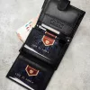 Peterson PTN SET N4L-DOT BLACK fekete férfi bőr pénztárca-öv ajándék szett 115 cm