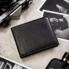 Peterson PTN SET N992-DOT BLACK fekete férf bőr pénztárca, öv ajándék szett 115 cm