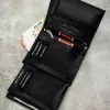 Peterson PTN SET N4-DOT BLACK fekete férfi bőr pénztárca-öv ajándék szett 115 cm