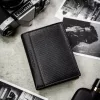 Peterson PTN SET N4-DOT BLACK fekete férfi bőr pénztárca-öv ajándék szett 115 cm