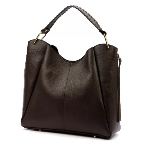 Luka 26-080 DOLLARO csokoládé barna női bőr válltáska 39 x 37 x 13 cm