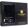 Peterson PTN SET N992L-NGV-125-8349 fekete férfi bőr öv, pénztárca szett 125 cm