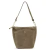 Luka 26-018 taupe női velúr bőr válltáska, oldaltáska 21 x 20 x 11 cm