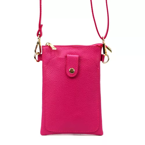 Luka 20-070 magenta női bőr telefontartó, party táska 14 x 21 x 3.5 cm